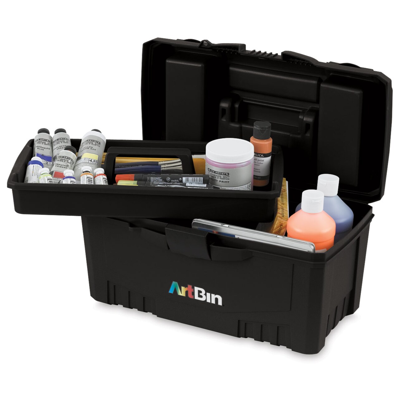 ArtBin Twin Top Storage Box - Black, With Lift-out Tray